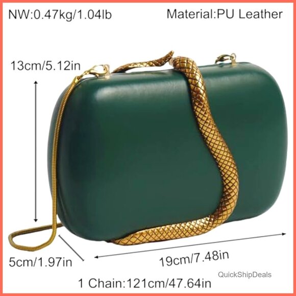 PU Leather Evening Bag with Detachable Chain Crossbody Clutch Purse